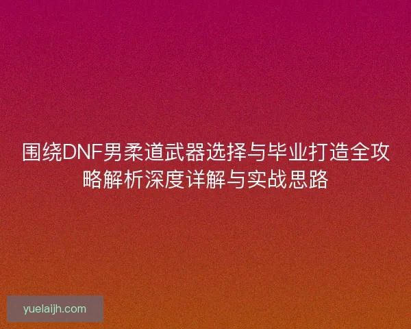 围绕DNF男柔道武器选择与毕业打造全攻略解析深度详解与实战思路